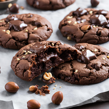 Load image into Gallery viewer, Nutella filled Chunky Cookies, Chocolate Hazelnut Cookies