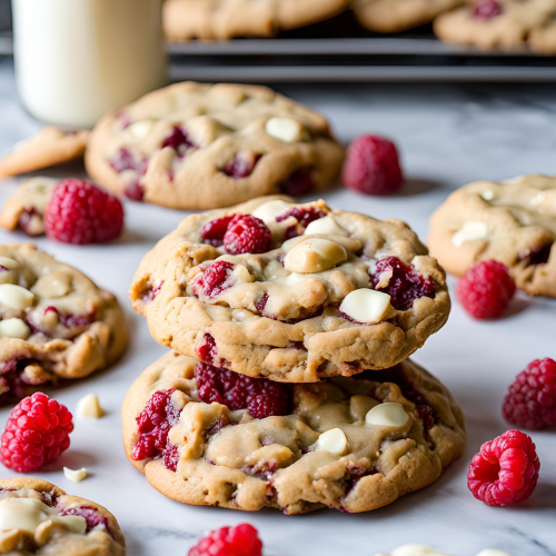 Raspberry & White Chocolate Cookies